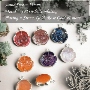 Exquis Rose Sculpté Rose Tourmaline Gemme DIY À La Main Fine Pendentifs Charmes En Vrac En Gros Approvisionnement pour La Fabrication De Bijoux - Product Image 4