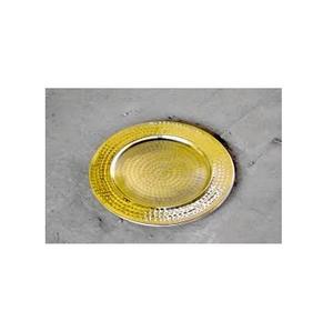Martelé Or Couleur Métal Chargeur Plaque À Manger Table De Mariage Décoration De Noël Maison Hôtels Restaurants - Product Image 1