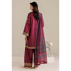 JAZMIN Conjunto de 3 Piezas: Camisa de Gasa Estampada y Bordada con Dupatta con Estampado Floral y Pantalón Bordado - BIC-005 - Product Image 4