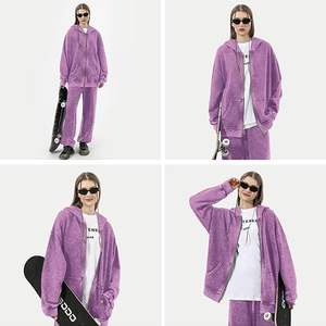 Sudadera con Capucha y Cremallera Estilo Vintage con Lavado Ácido para Hombre, Estilo Urbano Holgado, Algodón Grueso de Primera Calidad, Diseño Moderno y de Moda - Product Image 4