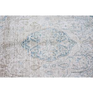 Alfombra de 6.6x10.5 pies, Alfombra Turca Vintage, Alfombra de Lana con Diseño de Camuflaje Azul y Blanco - Product Image 5