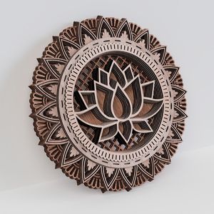 Décoration murale en MDF de style artisanal, mandala, idéale pour offrir en cadeau, décoration intérieure, espaces de méditation et thèmes culturels d'intérieur - Product Image 3