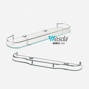 Usine directe en vrac vente verre trempé support en acier inoxydable douche organisateur étagères coin pour Boutique <span class=keywords><strong>pharmacie</strong></span> salle de bain - Product Image 5