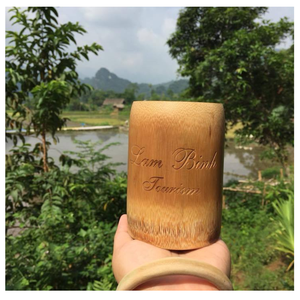 Tasse à boire en bambou imprimée avec logo avec motifs peints à la main, légère et respectueuse de l'environnement du Vietnam - Product Image 4