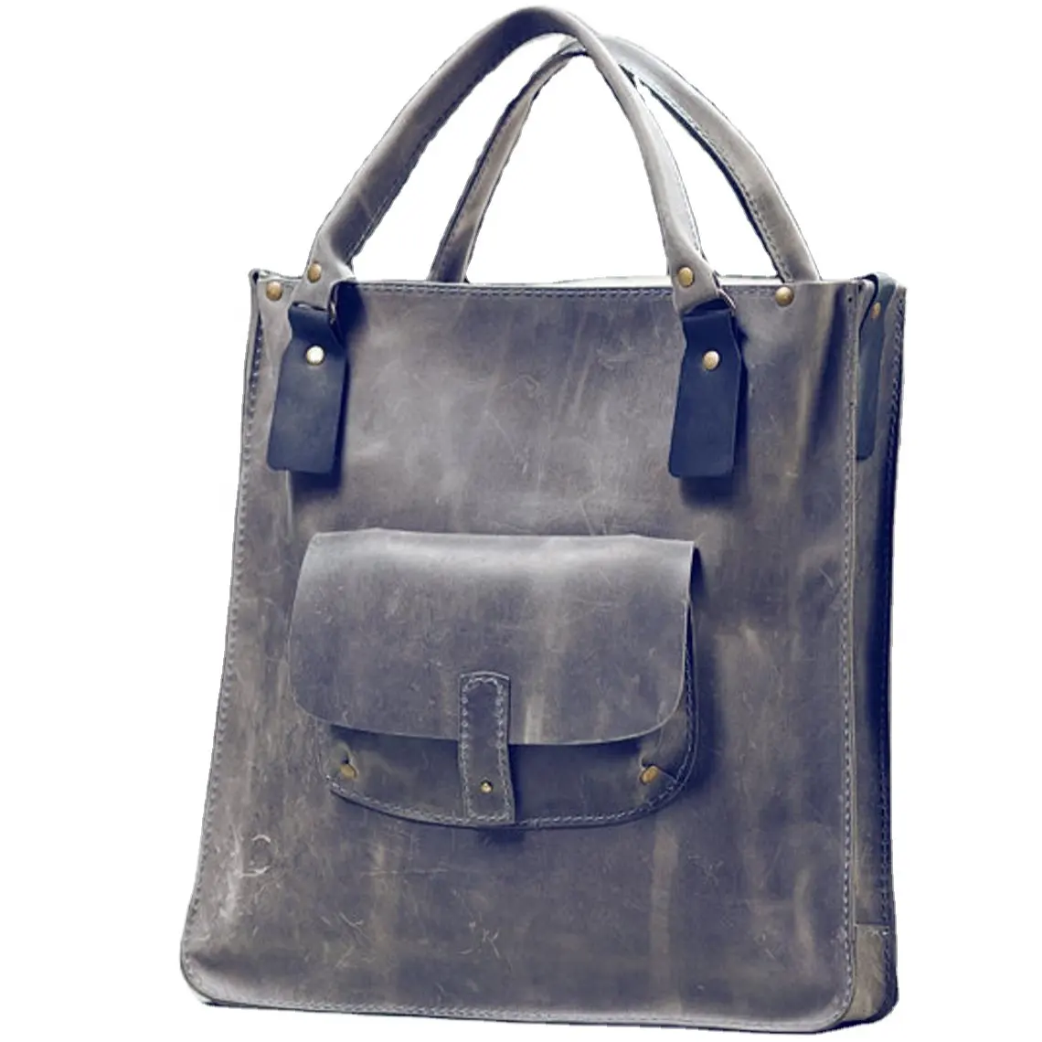 Borsa da appendere alla moda in vera pelle grigia pieno fiore con cerniera borsa da tasca esterna per regali per le donne