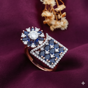 Anillo de Plata 925 con Diamante Moissanita y Piedra Púrpura - Product Image 1