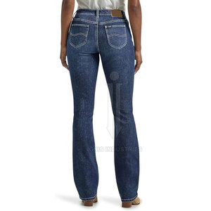 Nouveau design personnalisé de pantalon en jean de style de haute qualité pantalon en jean de couleur unie et confortable pour femmes - Product Image 2