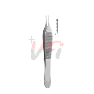 Pinces à pansements Adson 12 cm sans dents, en acier inoxydable, instrument de chirurgie générale - Product Image 1