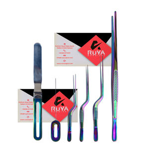 Ensemble de 9 outils de cuisine pour chef en acier inoxydable de haute précision, couleur personnalisée, écologiques, stérilisables, pinces offset, ciseaux - Product Image 5