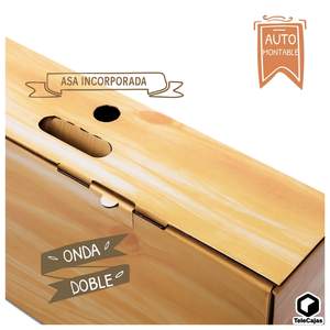 Boîte à jambon en bois avec effet décoratif, 89x13x27 cm, poignée intégrée et double rabat, pour cadeaux de Noël gastronomiques - Product Image 5