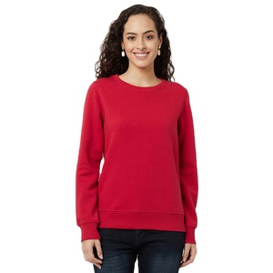 100% coton décontracté femmes sweats à capuche et sweat-shirts rouge manches longues Logo personnalisé OEM ODM Service pour la marque et la vente en gros - Product Image 1