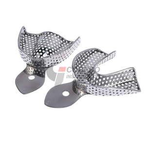 Low <b>Profile</b> Perforated Trays Slim Design Stainless <b>Steel</b> Autoclavable For Patients With Sensitive Gag Reflex Comfort Impressions - Product Image 3
