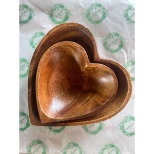 <b>Lovely</b> Acacia Wood Heart Shaped Bowl Smoothie Bowl Salad And Fruit Cream Amazing Wooden Bowl For <b>Your</b> Stylish Dining Decor - Product Image 2