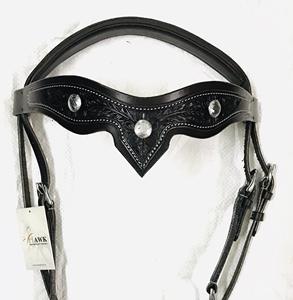 อุปกรณ์ขี่ม้าสีดำแบบตะวันตกหนังแท้ทำด้วยมือคุณภาพระดับพรีเมี่ยมพร้อมการแกะสลักแบบกำหนดเอง - Product Image 1