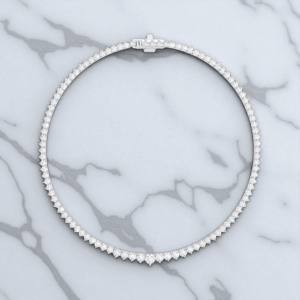 Collier de graduation de 18 pouces en diamant rond cultivé en laboratoire F-G/VS de 10.00 carats fabriqué en or massif 10K, 14K, 18K - Product Image 5