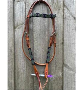 Ensemble de harnais pour cheval en cuir avec points de couture argentés, motif floral, huile légère, collier de poitrail, équipement équestre occidental, Inde - Product Image 5