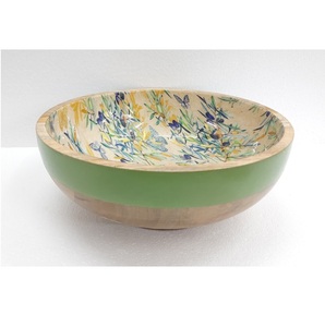 Premium Quality Wooden and Meena Work Kitchenware Bowl Round Shape Solid Wood Tabletop Home <b>Dinnerware</b> Bowl Handmade - Product Image 1