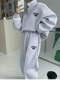 Conjunto de sudadera y pantalones con forro polar para mujer, conjunto informal de 2 piezas para correr y deportes a la moda, novedad de Otoño/Invierno 2025 - Product Image 3