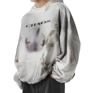 2025 Vintage Rips et Distressing Acide Lavé Baggy Hoodies Surdimensionné 100% Coton Pull Terry Acide Lavé Hoodies Pour Unisexe - Product Image 2