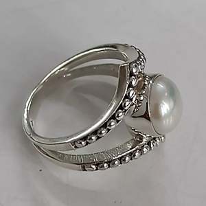 Navya Craft Handmade 925 Sterling <b>Silver</b> Freshwater Pearl <b>Statement</b> <b>Ring</b> Boho June Birthstone Jewelry with Sizes 4 13 for Women - Product Image 6