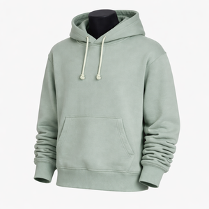 Sweat à capuche personnalisé vert menthe uni |   Sweat-shirt à capuche en polaire, coton et polyester |   Sweat-shirt unisexe OEM ODM - Product Image 3