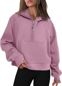 Venta al por mayor de sudaderas con capucha con cremallera completa vendedores en blanco logotipo personalizado fabricante de alta calidad de doble bolsillo mujeres sudaderas con capucha - Product Image 5