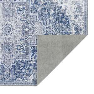 พรมปูพื้นรูปทรงสี่เหลี่ยมผืนผ้า ลาย Abstract สีฟ้า ยี่ห้อ Netline Home Eterna ผลิตจากผ้าฝ้ายผสมโพลีเอสเตอร์ ซักเครื่องได้ เหมาะสำหรับห้องนั่งเล่น ห้องนอน และทางเดิน - Product Image 4