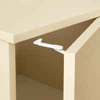 6 pièces Verrou de sécurité pour armoire pour bébé, petit modèle, fixation supérieure, avec système de maintien de couvercle, installation par vis uniquement