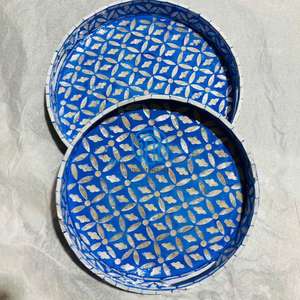 Bandeja de Servicio de Lujo con Incrustaciones de Concha de Nácar, Bandeja Decorativa para Hotel, Restaurante, Decoración de Mesa de Boda - Product Image 1