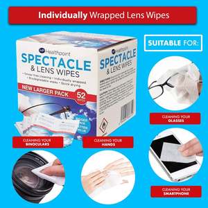 Lingettes pour lunettes et lentilles Healthpoint 52S, produit de soin des lunettes de qualité supérieure - Product Image 2