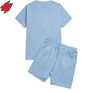 ชุดวอร์ม2ชิ้นสำหรับผู้ชายและผู้หญิงเสื้อยืดตัดเย็บและกางเกงขาสั้นสไตล์ใหม่ออกแบบได้ตามที่ต้องการ - Product Image 4