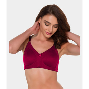 Sujetador minimizador de algodón 330 sin alambre sin relleno ajustable push-up estilo romántico Cierre de ganchos finos lazo transpirable decorado - Product Image 6