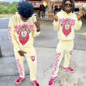 Costumes de survêtement pour hommes à impression bouffante évasée avec logo personnalisé survêtements courts avec fonction de maternité pour l'hiver - Product Image 4