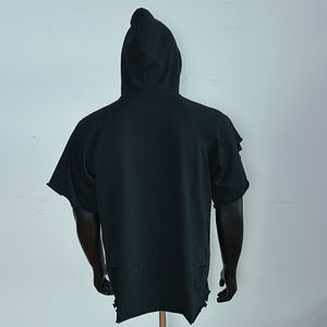 Camisetas con Capucha para Hombre al por Mayor, OEM, Personalizadas, Manga Corta, 100% Algodón, Holgadas, Lisas, con Relieve - Product Image 5