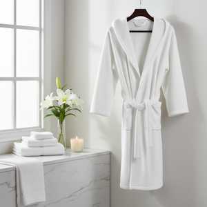 Wholesale 100% Turkish Cotton Hotel Bathrobe Heavy Weight 990g Premium Absorbent Soft Unisex Home Spa Robe Made Turkey - Product Image 1
