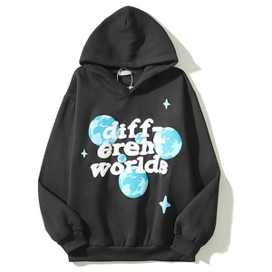 Sudadera con Capucha Estampada para Hombre, 100% Algodón, Gruesa, con Bolsillo, Estilo Urbano, Colores Personalizados, en Oferta - Product Image 1