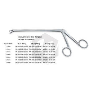 Disque intervertébral Rongeur Forceps Spinal Disc Rongeurs Angle de mâchoire Droit UP Ward et Down Ward Instruments médicaux de haute qualité - Product Image 4