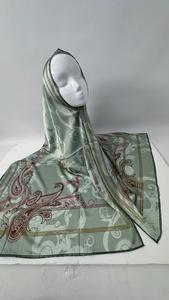 Écharpe personnalisée musulmane ethnique légère saison d'été Satin imprimé strass Jersey Hijab Style modeste plaine solide en mousseline de soie - Product Image 4