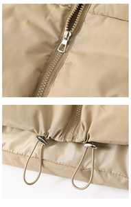 Gilet d'hiver en duvet pour femmes Veste courte en duvet Col montant Gilet épais et chaud Couleur solide Gilet sans manches en coton rembourré Vêtements d'extérieur - Product Image 5