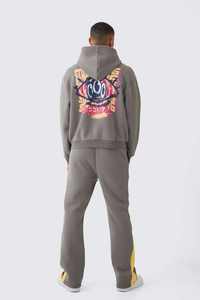 Conjunto de Sudadera con Capucha y Pantalones Deportivos Extra Grandes de Corte Cuadrado con Estampado Personalizado, Conjunto Deportivo de Alta Calidad Unisex para Correr - Product Image 2