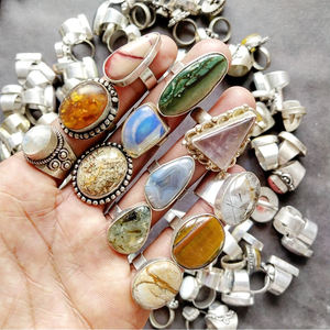 Natural Mix Gemstone <b>Ring</b> Solid 925 Sterling Silver Overlay Handmade Vintage <b>Ring</b> Multi Color <b>Statement</b> <b>Ring</b> for Women Jewelry - Product Image 1