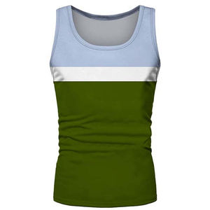 Camisetas sin mangas de alta calidad para ropa de hombre 100% camisetas de sublimación de poliéster ropa deportiva camisetas sin mangas transpirables de talla grande para hombre - Product Image 1