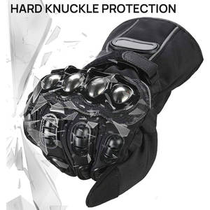 Guantes de carreras de motos de dedo completo de alta calidad Guantes de moto Cuero genuino pesado sólido Impermeable para Unisex - Product Image 4