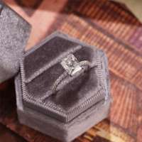 Bague de promesse de mariage d'éternité en or blanc massif 10 carats, coupe rayonnante cultivée en laboratoire, bijoux fins pour les fêtes de femmes