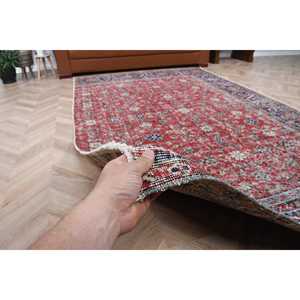 Vintage 8.8x5.4 ft Rug, Turkish Rug, <b>Red</b> Floral Rug <b>Wool</b> - Product Image 4