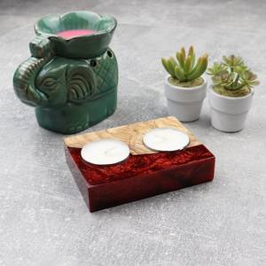 Portavelas de Madera y Resina Hecho a Mano, Decorativo y Artístico para Decoración de Hogar de Lujo - Product Image 3