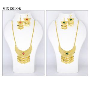 High Quality Luxury 24K 18K Gold Color Arabic Dubai Gold Plated Jewelry Sets Luxury Dubai Jewelry Sets Jewellery for Women - Product Image 2