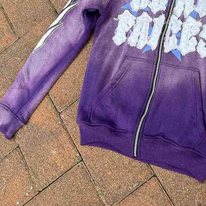 เสื้อมีฮู้ดผ้าขนแกะสำหรับออกกำลังกายผ้าฝ้าย100% หรูหราฮิปฮอปฟิตเนส - Product Image 6