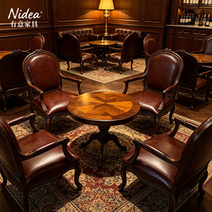 <span class=keywords><strong>Fauteuil</strong></span> classique français en bois massif sculpté, <span class=keywords><strong>fauteuil</strong></span> d'appoint de luxe en <span class=keywords><strong>cuir</strong></span> bordeaux avec garniture cloutée - Product Image 4