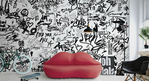 Papier peint personnalisé Modern Street Art Poésie Graffiti et Stickers muraux muraux pour canapé Salon et couloir Papier peint - Product Image 2